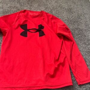 Under Armour Kids Bright Red Long Sleeve Tee